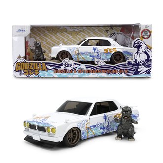 1:24 Hollywood Rides - 1971 Nissan Skyline 2000 GT-R w/Godzilla