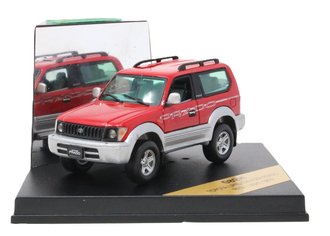1:43 Toyota Land Cruiser Prado (Red/Light Gray) ***Cracked Case***
