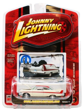 1:64 Mopar Or No Car - 1958 Plymouth Belvedere (Cream/Red)