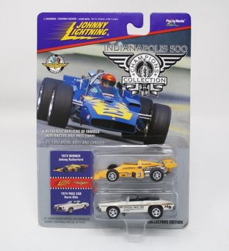 1:64 Indy 500 Collection - 1974 Winner Johnny Rutherford (Yellow) & 1974 Pace Car Hurt Olds (White)