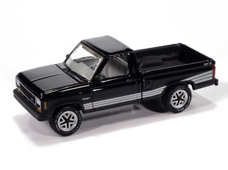 1:64 1987 Ford Ranger STX (Black w/Silver STX Stripes)