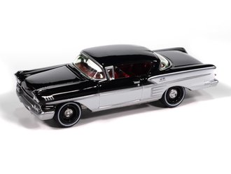 1:64 1958 Chevy Impala (Onyx Black w/ White Sides)