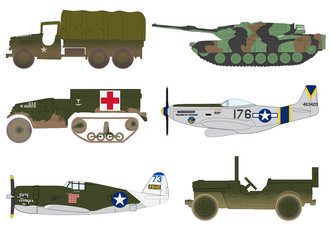 Johnny Lightning Military - 2026 Release 1A - Metal of Valor (Set of 6) Johnny Lightning Military - 2026 Release 1A - Metal of Valor (Set of 6)