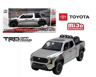 1:24 2024 Toyota Tacoma TRD Off-Road Custom w/Tire Rack (Silver)