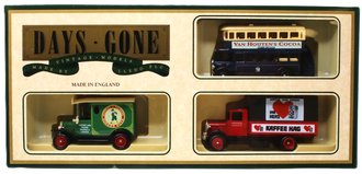 3-Car Set - AEC Double Deck, 1920 Model T, 1934 Mack Truck