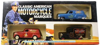 Classic American Motorcycle - 3-Car Set - Panel Delivery, Chevy 1939 Panel Van, Chevy 1934 Van Classic American Motorcycle - 3-Car Set - Panel Delivery, Chevy 1939 Panel Van, Chevy 1934 Van