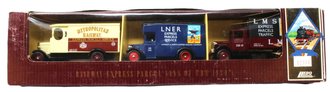 3-Car Set - Morris 1931 Van, Dennis 1934 Parcel Van, Mack 1934 3-Car Set - Morris 1931 Van, Dennis 1934 Parcel Van, Mack 1934