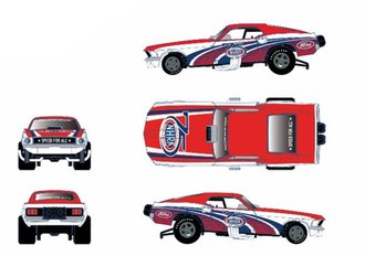 1:64 1969 Ford Mustang Funny Car "NHRA 75th Anniversary" 1:64 1969 Ford Mustang Funny Car "NHRA 75th Anniversary"