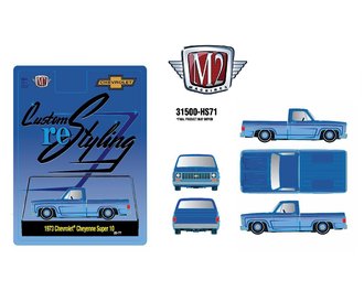 1:64 1973 Chevrolet Cheyenne Super 10 Custom Re-Styling (Blue)