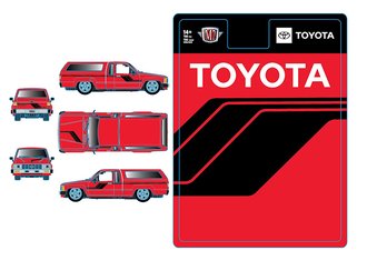 1:64 1985 Toyota Pickup (Red/Black)
