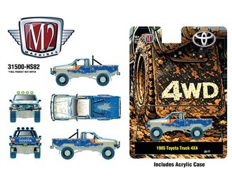 1:64 1985 Toyota Truck 4&times;4 Off-Road (Blue - Muddy)