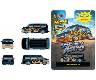 1:64 1995 Chevy Astro Van (Black w/Flames)