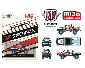 1:64 1985 Toyota 4&times;4 Off-Road Pickup Yokohama Geolandar (White)