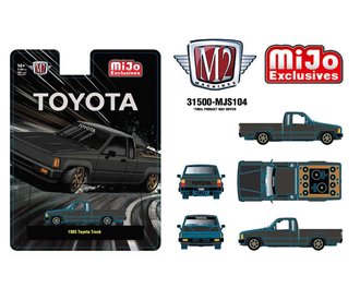 1:64  1:64 1985 Toyota Pickup Truck Slammed Custom (Matte Gray)