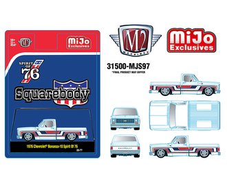 1:64 1976 Chevrolet Silverado Bonanza 10 Squarebody Pickup "Spirit of 76" Special Edition (White)