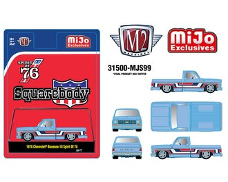 1:64 1976 Chevrolet Silverado Bonanza 10 Squarebody Pickup "Spirit of 76" Special Edition (Blue)