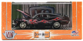 1:64 1970 Ford Mustang Mach 1 (Black w/Red Flames)