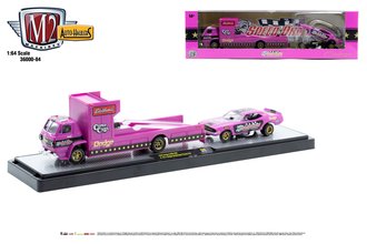 1:64 1966 Dodge L600 w/1971 Dodge Challenger Funny Car (Pink)