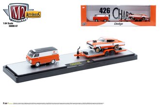 1:64 1967 Dodge A100 Panel Van w/1966 Dodge Charger Gasser (Orange/White)