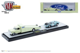 1:64 1969 Ford F-350 w/1966 Ford GT40 MK2 (Green/Blue)