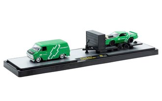 1:64 1971 Chevrolet Van G10 w/1985 Chevrolet Camaro IROC-Z (Green) 1:64 1971 Chevrolet Van G10 w/1985 Chevrolet Camaro IROC-Z (Green)