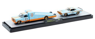 1:64 1974 Dodge Ramp Truck w/1970 Dodge Challenger T/A "Gulf" 1:64 1974 Dodge Ramp Truck w/1970 Dodge Challenger T/A "Gulf"
