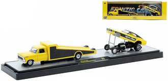 1:64 1969 Ford F-350 Truck w/1969 Ford Mustang Funny Car (Yellow/Black)