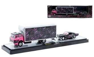 1:64 1966 Ford C-950 Truck w/1965 Ford Mustang 2+2 "Cherry Coke"