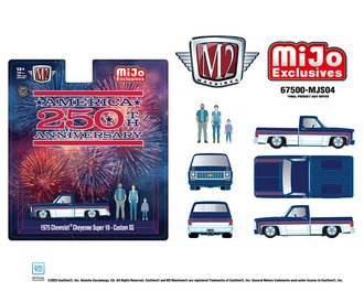 1:64 1975 Chevrolet Cheyenne Super 10 Custom w/Family Figures "250th America Anniversary"