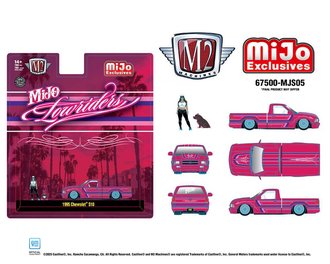 1:64 1995 Chevrolet S10 Lowriders w/Girl & Pitbull Dog Figures (Pink)