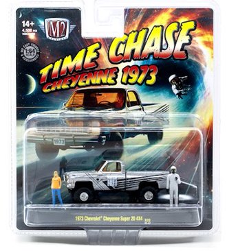 1:64 Time Chase - 1973 Chevrolet Cheyenne Super 20 4X4 (Gray w/Black & White Graphics)