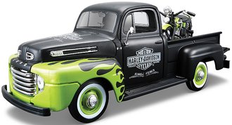 1:25 Harley-Davidson 1948 Ford F1 Pickup w/1948 FL Panhead Motorcycle (Black w/Green Flames)