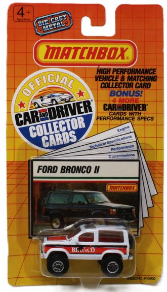 1:64 Car & Driver - Ford Bronco II (White w/Orange/Red Stripes)