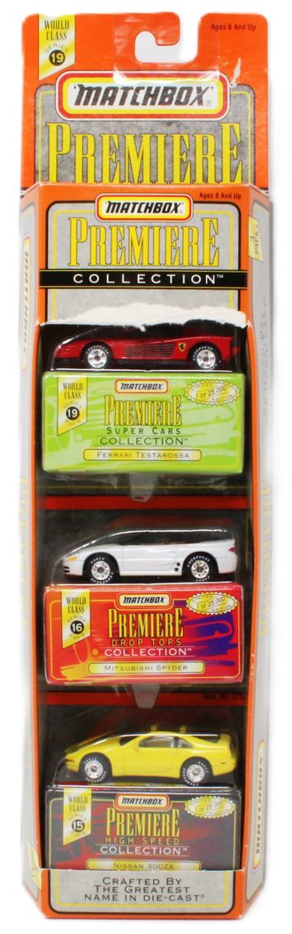 1:64 Matchbox Series 19 - Ferrari Testarossa, Mitsubishi Spyder, Nissan 300ZX (Set of 3)