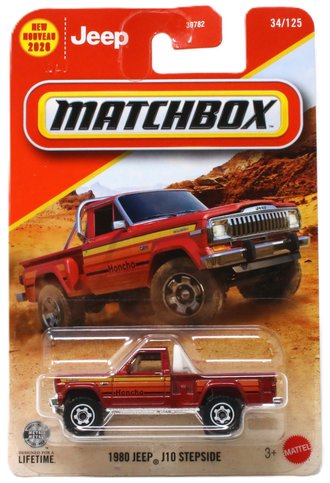 1:64 1980 Jeep J10 Stepside (Red w/Orange Stripes) 1:64 1980 Jeep J10 Stepside (Red w/Orange Stripes)