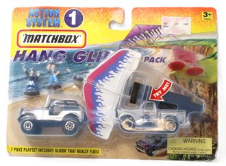 1:64 Matchbox Hang Glider Pack - 7-Piece Playset - Includes Glider That Really Flies