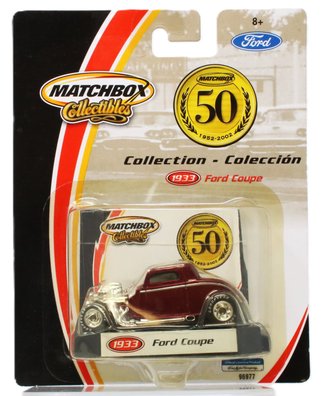 1:64 Matchbox Collectibles - 1933 Ford Coupe (Maroon) "Matchbox 50th Anniversary"