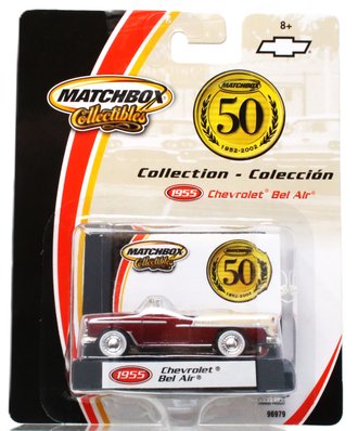 1:64 Matchbox Collectibles - 1955 Chevrolet Bel Air Convertible (Maroon) "Matchbox 50th Anniversary"