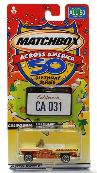 1:64 Matchbox - Across America 50th Birthday Series - 1955 Chevy Bel Air "California"
