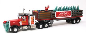 Peterbilt 359 w/Stakeside Trailer & Christmas Trees "Coca-Cola"