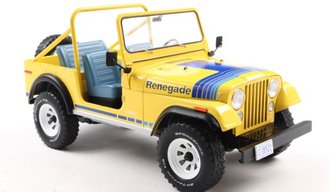 1:18 1980 Jeep CJ-7 Renegade (Yellow/Blue)