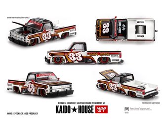 1:64 Chevrolet Silverado Kaido Intimidator V1 (White w/Brown Two-Tone)
