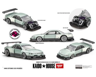 1:64 Nissan Silvia S13-R Kaido Works V1 (Sea Foam Green)