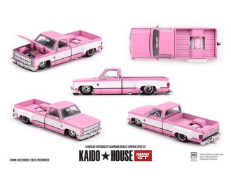 1:64 Chevrolet Silverado Dually Vintage Spec V2 (Pink w/White) 1:64 Chevrolet Silverado Dually Vintage Spec V2 (Pink w/White)