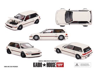 1:64 Honda Civic (EF) Kaido Street V1 (White)