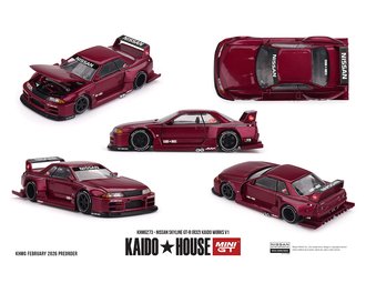 1:64 Nissan Skyline GT-R (R32) Kaido Works V1 (Burgundy Red)