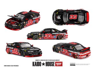 1:64 Nissan Skyline GT-R (R33) Black Kaido Cat