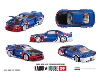1:64 Nissan Skyline GT-R R34 Kaido House Flames V1 1:64 Nissan Skyline GT-R R34 Kaido House Flames V1