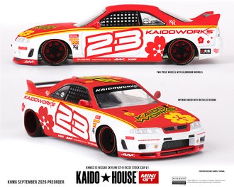 1:64 Nissan Skyline GT-R (R33) Kaido Stock Car V1 (White/Red)