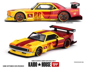 1:64 Chevrolet Camaro Kaido Racing Team V1 (Red w/Yellow)